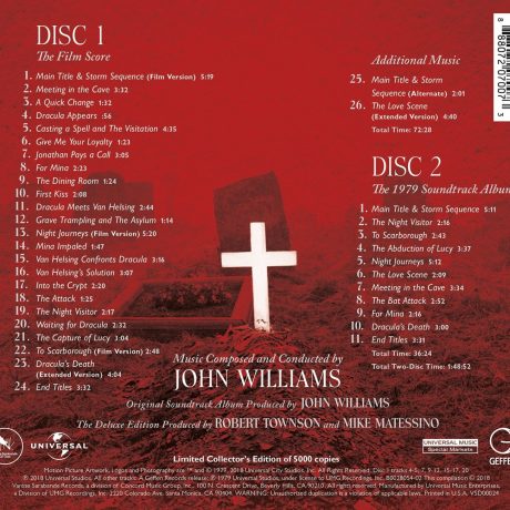 Dracula – The Deluxe Edition Soundtrack [2CD] (back cover)