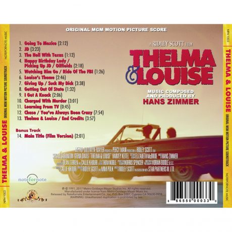 Thelma & Louise – Original MGM Motion Picture Soundtrack Score by Hans Zimmer (Limited Edition) [CD] [back]