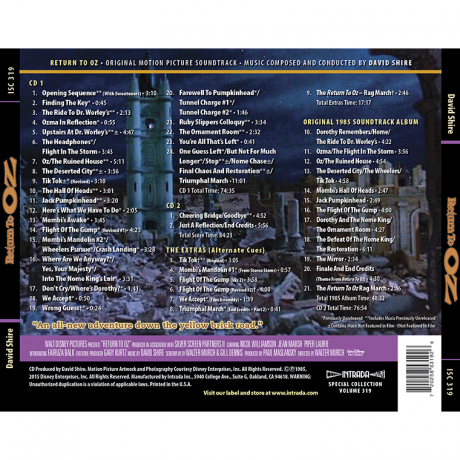 Return to Oz Soundtrack [2xCD] (back cover)