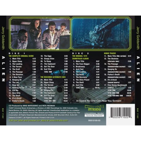 Alien Complete Original Motion Picture Soundtrack (2xCD)