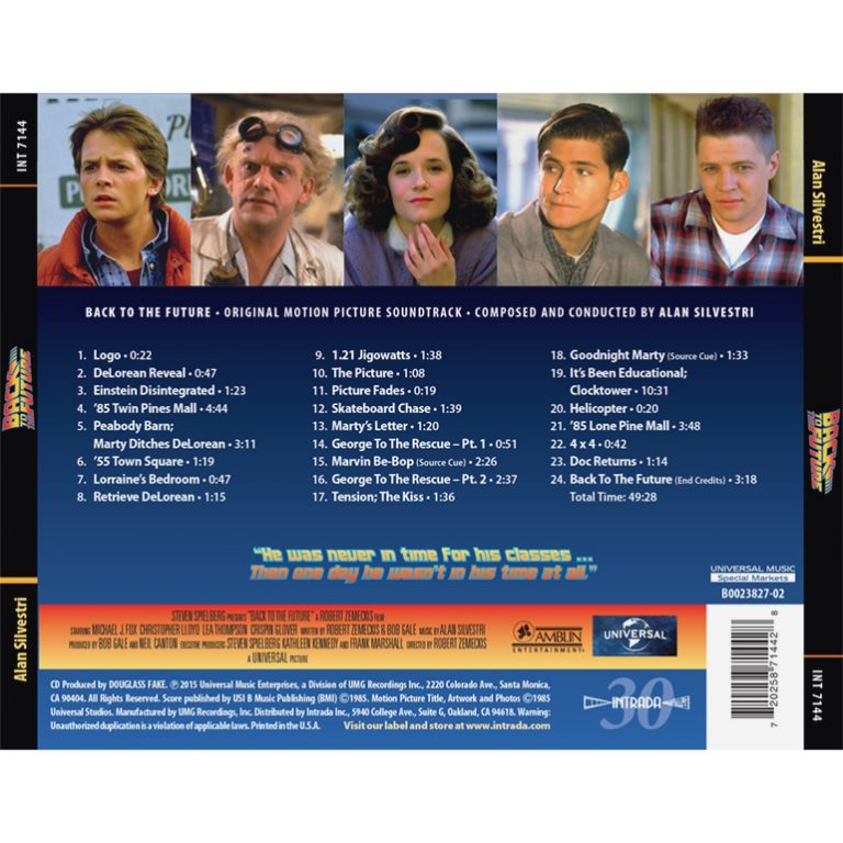Back To The Future Score Soundtracks Shop