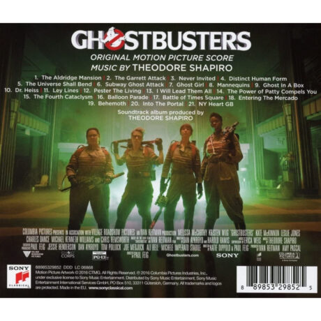 Ghostbusters (2016) Original Motion Picture Soundtrack Score (CD) [back cover]