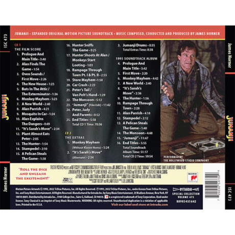Jumanji Expanded Original Motion Picture Soundtrack (2xCD) [back cover]
