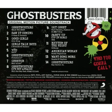 Ghostbusters (2016) Original Motion Picture Soundtrack [CD] (back cover)