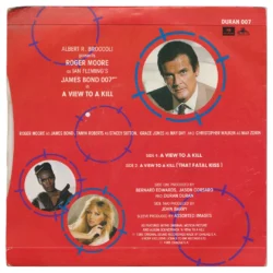 A View to a Kill (1985) 7 Inch Single DURAN 007 [sleeve (back)]